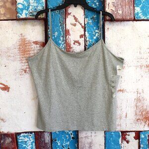 Women's Gap Fitted Cami Shirt Sleeveless Tank Top XXLARGE Light Heather Gray NEW